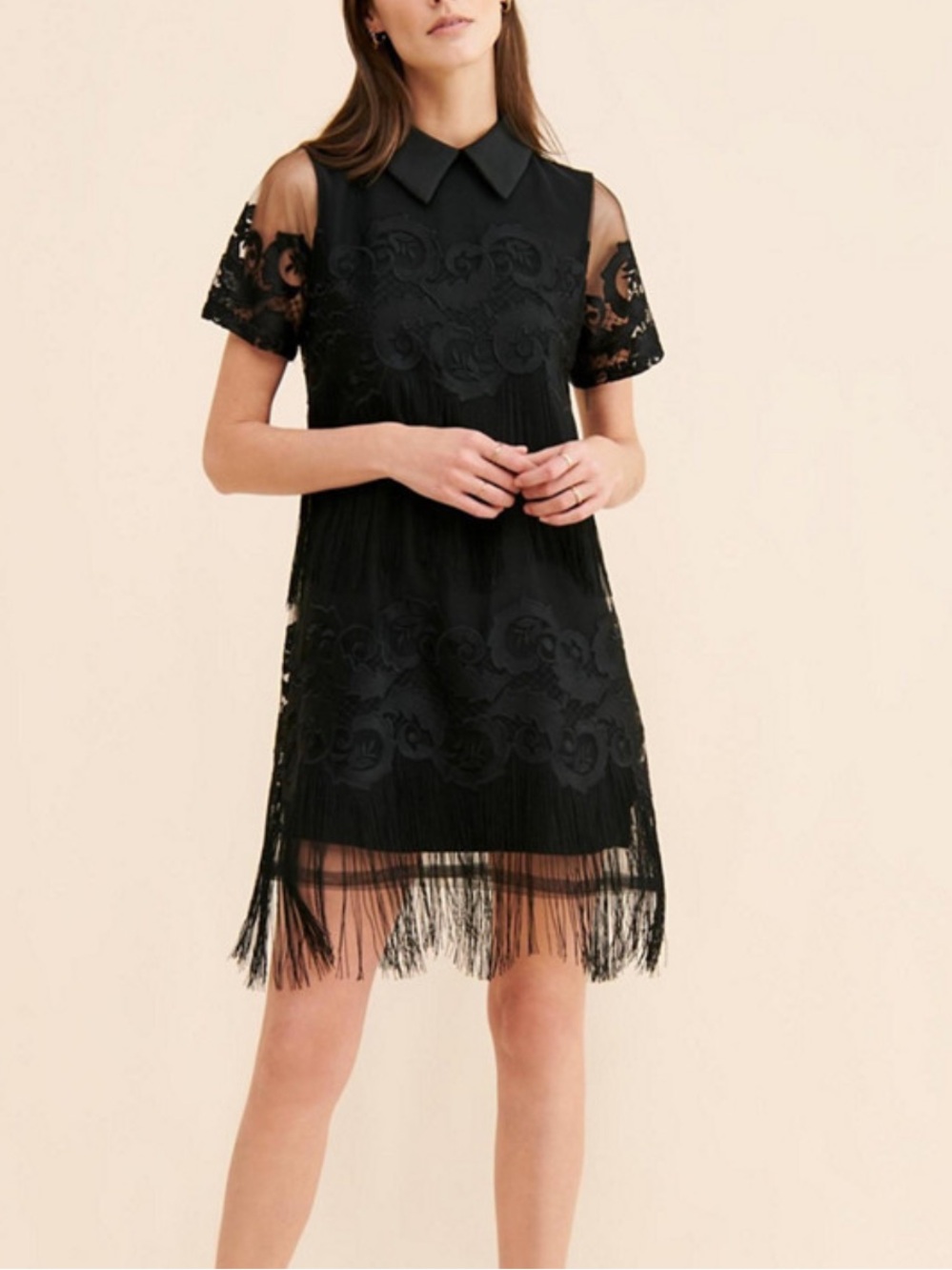 VGUC Maeve by Anthropologie Twofer Fringe Mini Dress. Size Small